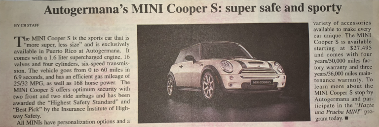 Autogermana’s MINI Cooper S: super safe and sporty